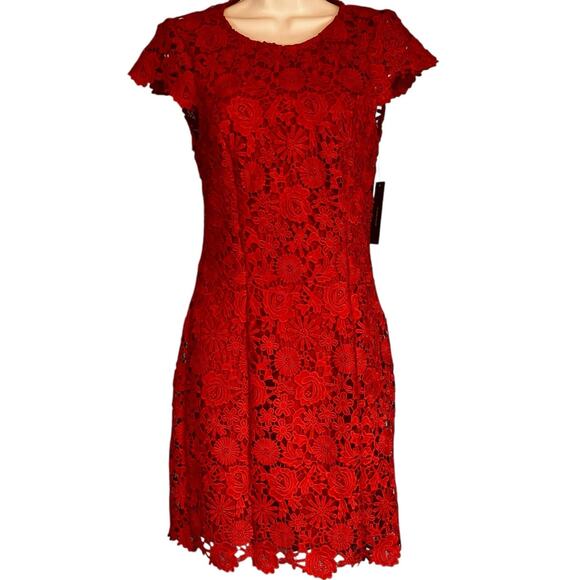 Lulus Romance Language Backless Lace Cocktail Party Dress Red XS NWT - Picture 3 of 11